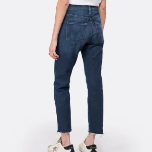 MOTHER Jean The Scrapper Cuff Ankle Fray Superior Denim Bleu Let’S Wine About It mode pas cher 17