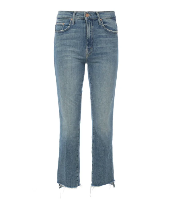 MOTHER Jean The Insider Crop Step Fray Denim Scenic Route en solde 1