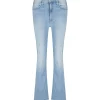 MOTHER Jean The Hustler Ankle Fray Denim Bleu Crossroads soldes de Noël 25