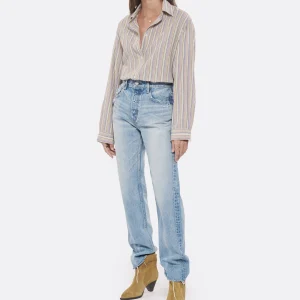 MOUSSY VINTAGE Jean Ashleys Wide Straight Denim Bleu haute qualité 14