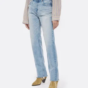 MOUSSY VINTAGE Jean Ashleys Wide Straight Denim Bleu haute qualité 16