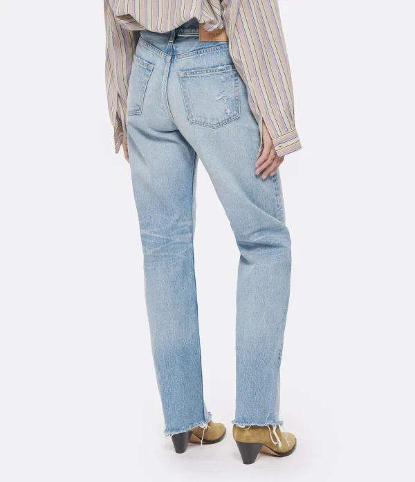 MOUSSY VINTAGE Jean Ashleys Wide Straight Denim Bleu haute qualité 6