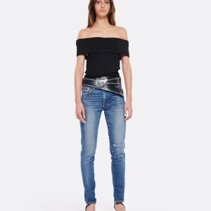 MOUSSY VINTAGE Jean MV Edgerton Skinny-L Denim Bleu Foncé luxe soldes 11