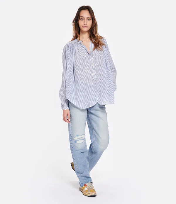 à prix très bas MOUSSY VINTAGE Jean MV Brighton Wide Straight Denim Bleu Clair 4