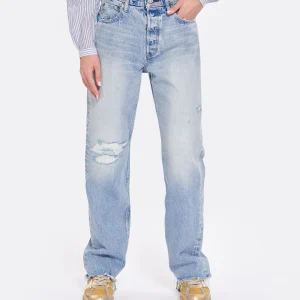 à prix très bas MOUSSY VINTAGE Jean MV Brighton Wide Straight Denim Bleu Clair 15