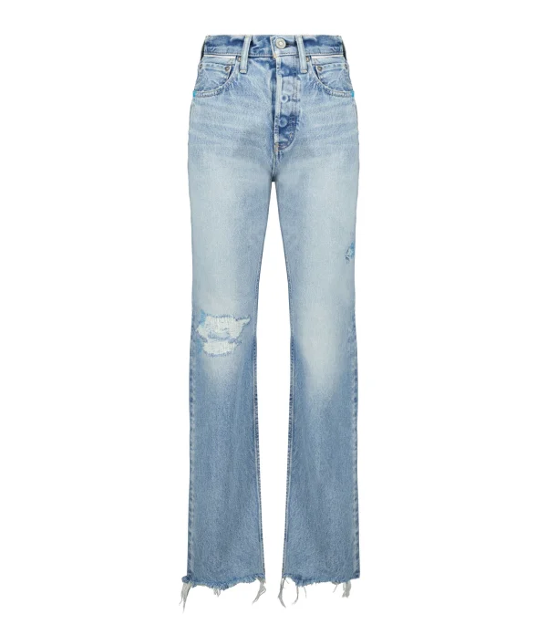 à prix très bas MOUSSY VINTAGE Jean MV Brighton Wide Straight Denim Bleu Clair 1