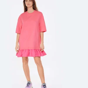 MSGM Robe Coton Fuschia vente pas cher 10