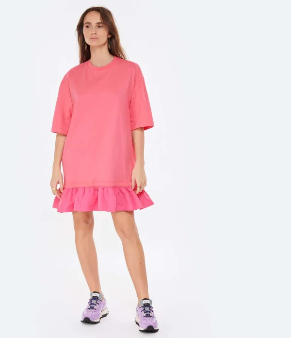 MSGM Robe Coton Fuschia vente pas cher 4