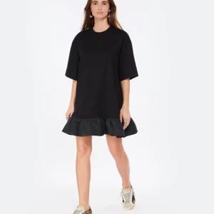 MSGM Robe Coton Noir De Qualité 10