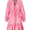 MSGM Robe Coton Rose Distributeur Officiel 13