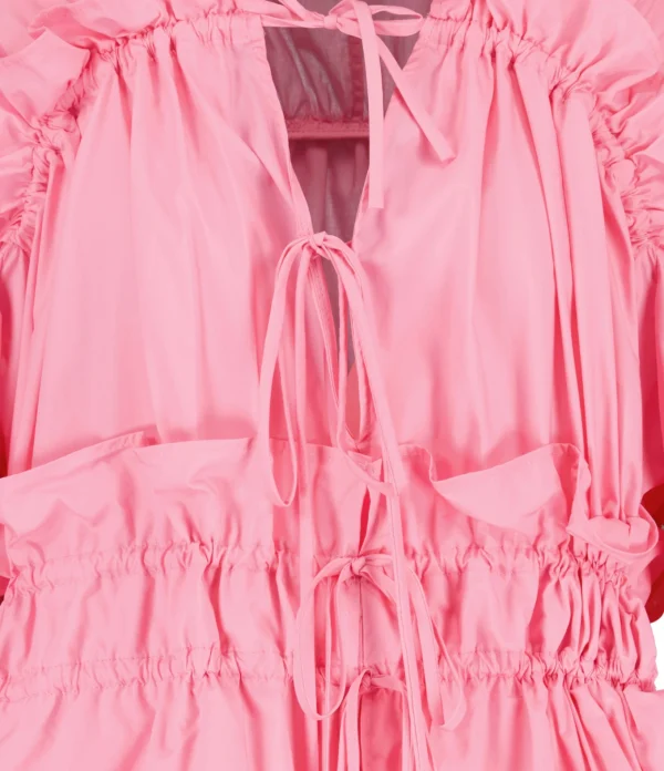 MSGM Robe Coton Rose Distributeur Officiel 3