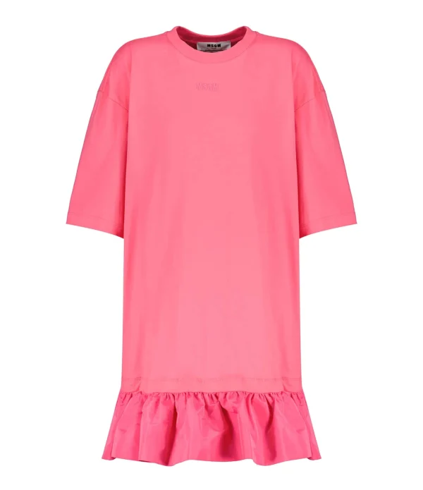 MSGM Robe Coton Fuschia vente pas cher 1