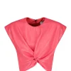 MSGM Top Rose Vif Simili Cuir boutique pas cher 19