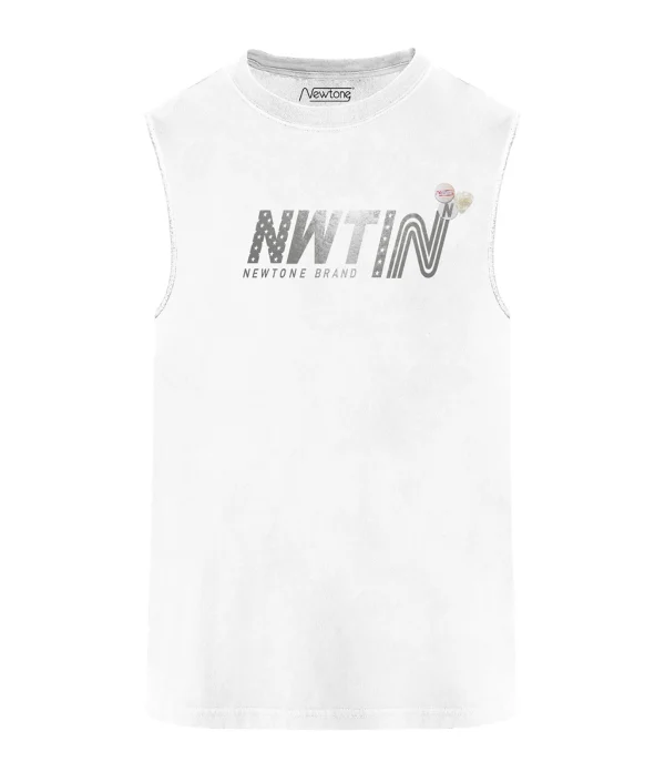 fashioniable NEWTONE Tee-shirt Biker Official Coton Dirty White 1