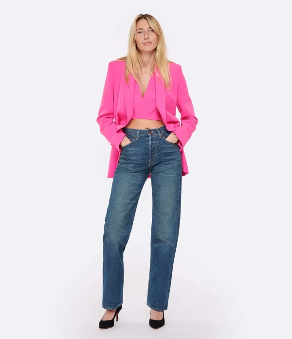 NILI LOTAN Jean Smith Coton Bleu magasin pas cher 4