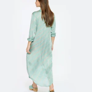 soldes magasin NOUS Robe Katrien Diagonal Rayures Bleu Aqua 12