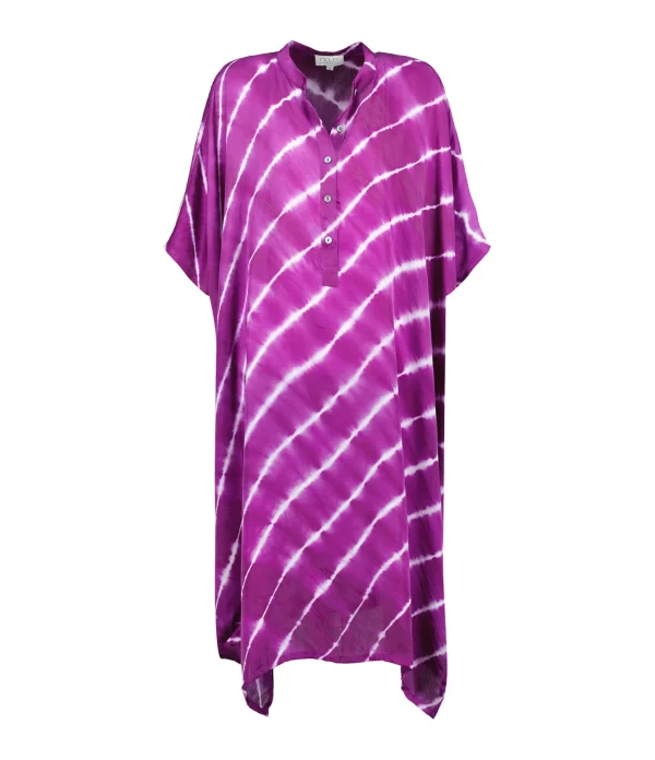 NOUS Robe Kaftan Sam Rayures Violet pas cher en vente 1