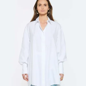 PATOU Robe Chemise Courte Coton Blanc Perle achat 18