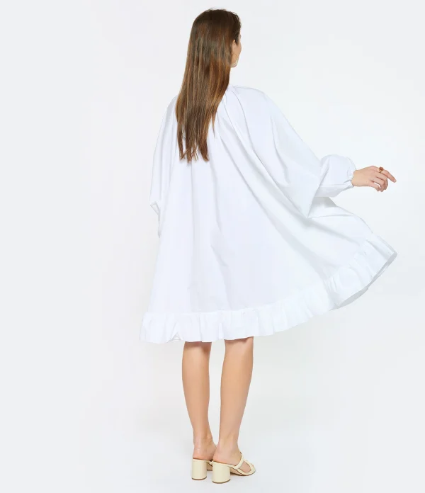 boutique en france PATOU Robe Froufrou Coton Blanc 6