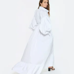 PATOU Robe Longue Painter Coton Blanc achat pas cher 21