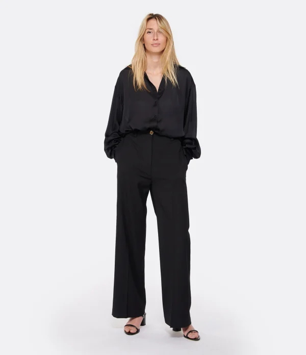 PATOU Pantalon Iconic Laine Noir Top ventes 9