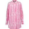 PATOU Robe Chemise Courte Coton Rose Art Déco garantis authentique 13