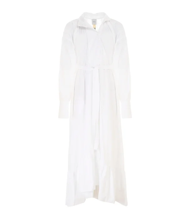 PATOU Robe Longue Painter Coton Blanc achat pas cher 1