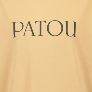 marque pas cher Tee-shirt Essential Patou Coton Marron Chestnut 8