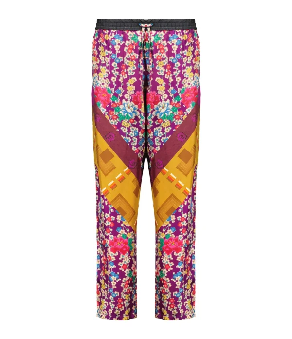 PIERRE-LOUIS MASCIA Pantalon Aloe Coton Violet Fleuri soldes en ligne 1