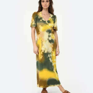 RAQUEL ALLEGRA Robe Longue New Flutter Jaune magasin paris 10