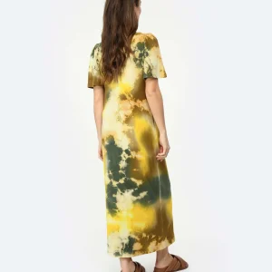 RAQUEL ALLEGRA Robe Longue New Flutter Jaune magasin paris 12