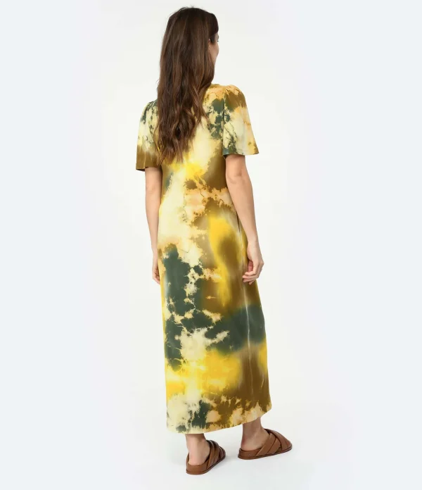 RAQUEL ALLEGRA Robe Longue New Flutter Jaune magasin paris 5