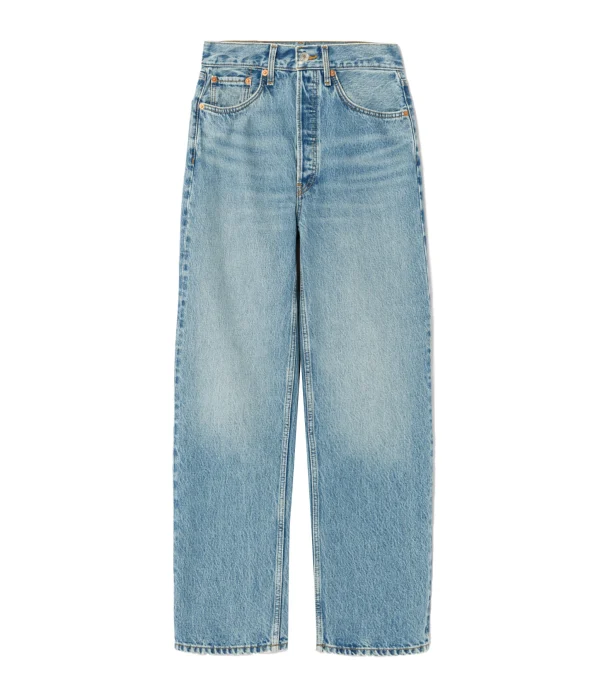 RE/DONE Jean 90s Crop Low Slung Denim Bleu Les achats en ligne 1