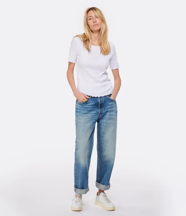 mode pas cher RE/DONE Jean 90S Low Slung Coton Bleu Vintage Pearl 4