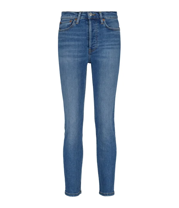 RE/DONE Jean 90s High Rise Ankle Crop Denim Bleu Dernières Nouveautés 1