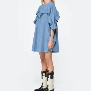 Roseanna Robe Coton Bleu Achat 10