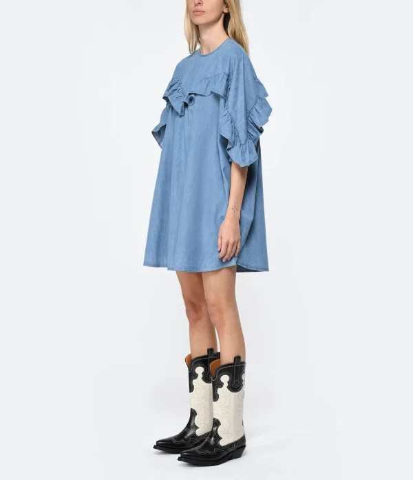 Roseanna Robe Coton Bleu Achat 4