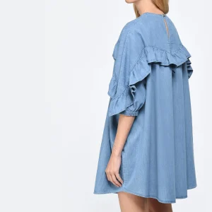 Roseanna Robe Coton Bleu Achat 12