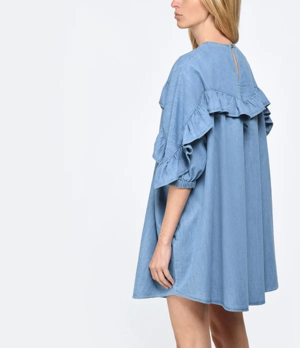 Roseanna Robe Coton Bleu Achat 5