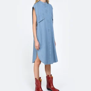 Roseanna Robe Coton Bleu Top ventes 10