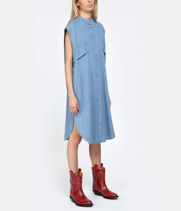 Roseanna Robe Coton Bleu Top ventes 4