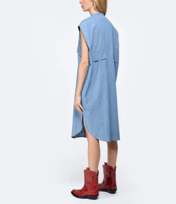 Roseanna Robe Coton Bleu Top ventes 5