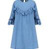 Roseanna Robe Coton Bleu REMISE 7