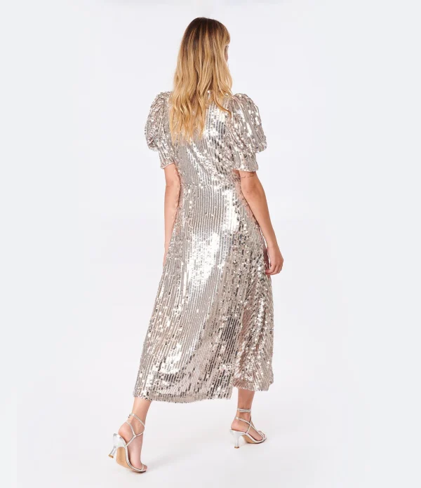 mode tendance ROTATE Robe Sierina Sequin Argenté 6