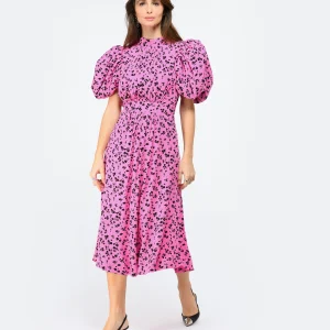 ROTATE Robe Bouffante Jacquard Rose vente en ligne pas cher 10