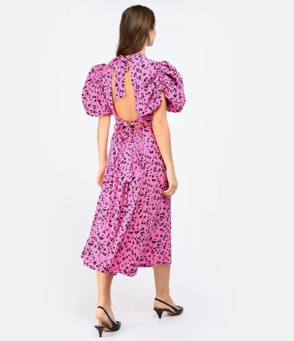 ROTATE Robe Bouffante Jacquard Rose vente en ligne pas cher 5