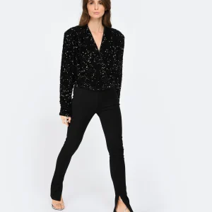 achat pas cher ROTATE Top Court Sequins Noir 15