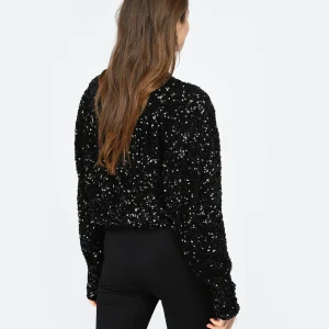 achat pas cher ROTATE Top Court Sequins Noir 13