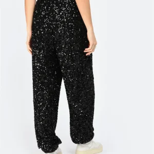 ROTATE Pantalon Taille Haute Sequins Noir boutique en ligne 16