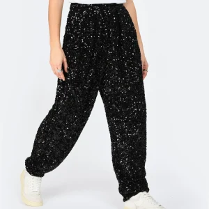 ROTATE Pantalon Taille Haute Sequins Noir boutique en ligne 14